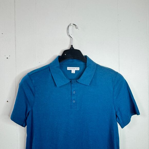 And Now This Mens Polo Size Small Blue Short Sleeve Lightweight Collared New - Picture 2 of 10